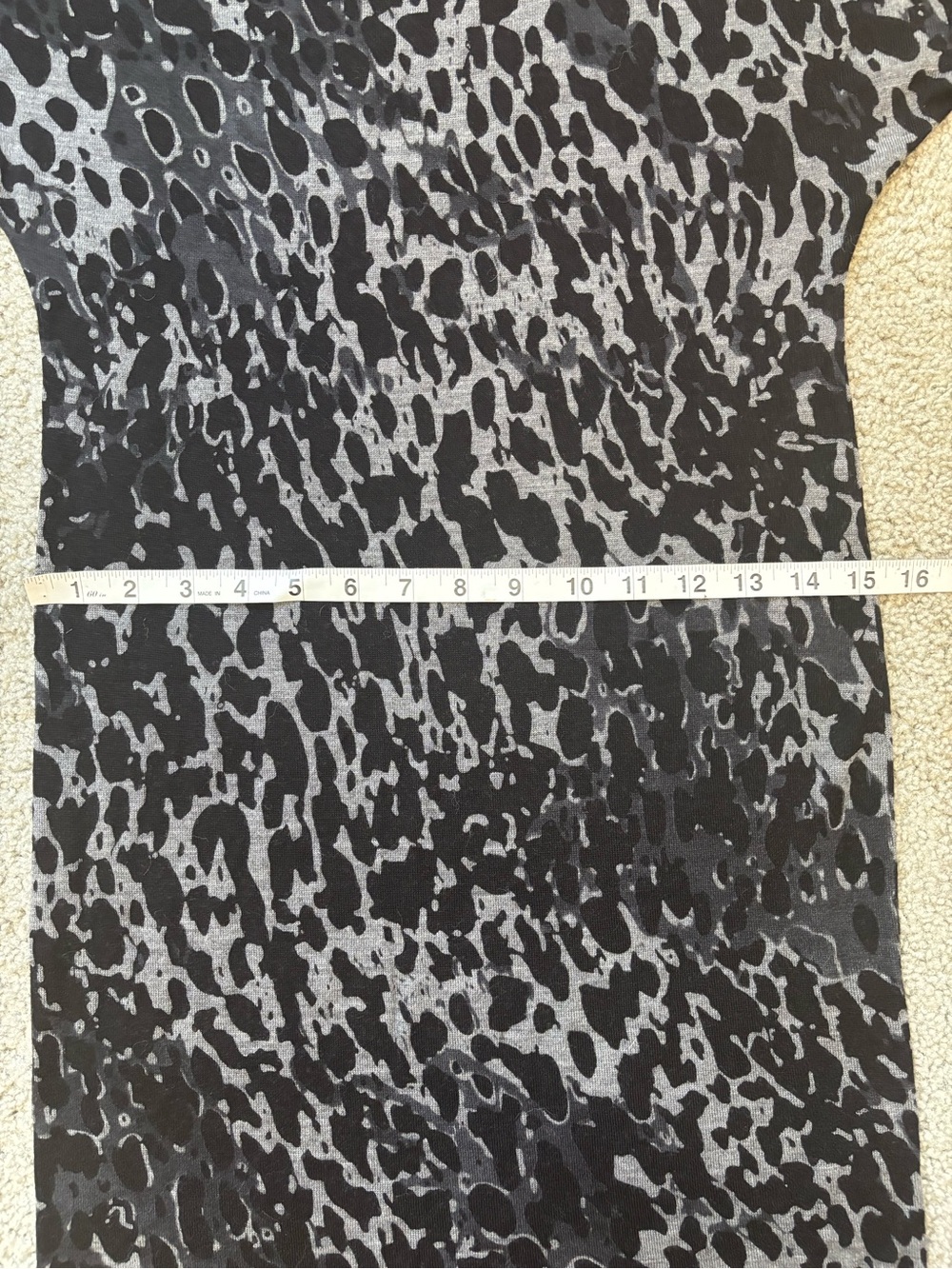 LOFT Gray & Black Animal Print Wool Dress — XS - Picture 8 of 9